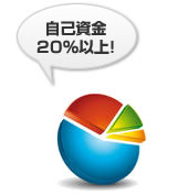 自己資金は20%以上を目指す